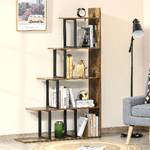 HOMCOM-Libreria-Stile-Industriale-5-Livelli-102-x-30-x-160-cm