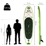 HOMCOM-Tavola-Gonfiabile-SUP-Stand-Up-Paddle-con-Pagaia-Regolabile-Tavola-da-Surf-con-Accessori-Verde-302x76x15cm