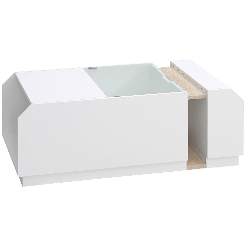 HOMCOM-Tavolino-da-Salotto-Moderno-con-Ripiani-e-Scomparti-Nascosti-in-Legno-e-Vetro-100x55x36cm