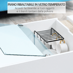 HOMCOM-Tavolino-da-Salotto-Moderno-con-Ripiani-e-Scomparti-Nascosti-in-Legno-e-Vetro-100x55x36cm