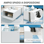 HOMCOM-Tavolino-da-Salotto-Moderno-con-Ripiani-e-Scomparti-Nascosti-in-Legno-e-Vetro-100x55x36cm