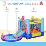 Outsunny-Castello-Gonfiabile-per-Bambini-con-Scivolo-e-Piscina-Tema-Mare