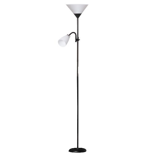 HOMCOM-Lampada-da-Terra-Moderna-con-Luce-da-Lettura-Regolabile-in-Metallo-42x24x178cm---Nero