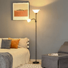 HOMCOM-Lampada-da-Terra-Moderna-con-Luce-da-Lettura-Regolabile-in-Metallo-42x24x178cm---Nero