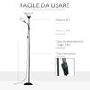 HOMCOM-Lampada-da-Terra-Moderna-con-Luce-da-Lettura-Regolabile-in-Metallo-42x24x178cm---Nero