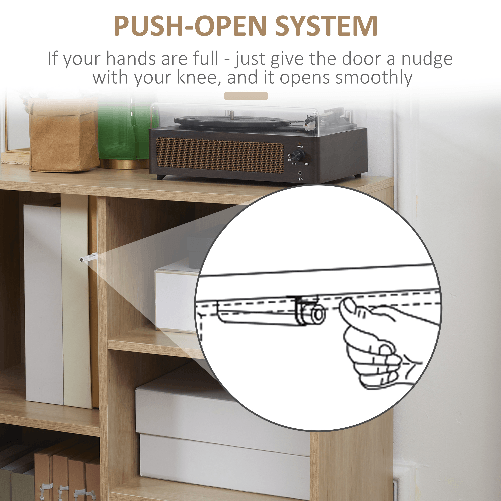 HOMCOM-Mobiletto-Moderno-da-Soggiorno-a-Coste-con-Cassetto-2-Armadietti-e-2-Ripiani-Aperti-75x40x120-cm