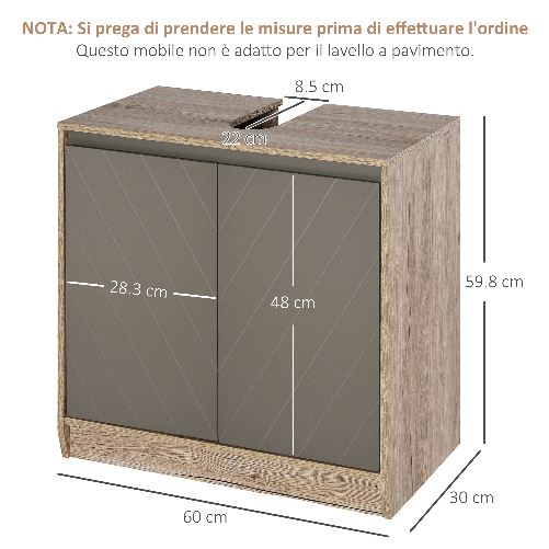 HOMCOM-Armadietto-Sottolavabo-in-MDF-con-Ritaglio-per-Lavandino-con-2-Ante-e-2-Mensole-Regolabili-60-x-30-x-60cm