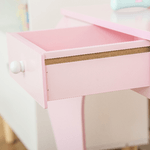 HOMCOM-Tavolo-Trucco-per-Bambini-con-Sgabello-in-Legno-Toeletta-con-Specchio-e-Cassetto-60x36x88cm-Rosa