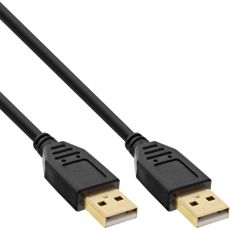 Cavo-USB-2.0---da-A-ad-A---nero---contatti-dorati---1-m