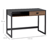 HOMCOM-Scrivania-per-Camera-e-Ufficio-con-Cassetto-Stile-Industriale-110x50x76cm-Noce-e-Nero
