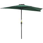 Outsunny Ombrellone Semicircolare Impermeabile Protezione UV Verde 269 x 138 x 236cm