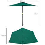 Outsunny-Ombrellone-Semicircolare-Impermeabile-Protezione-UV-Verde-269-x-138-x-236cm