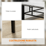 HOMCOM-Set-Tavolo-e-Sedie-5pz-Tavolo-da-Pranzo-Rettangolare-in-Metallo-e-MDF-e-4-Sedie-da-Pranzo-Grigio-e-Nero