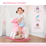 HOMCOM-Cavallo-a-Dondolo-in-Legno-con-Suono-Animale-Regalo-Giocattolo-per-i-Bambini-74-x-28-x-65cm-Rosa