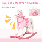 HOMCOM-Cavallo-a-Dondolo-in-Legno-con-Suono-Animale-Regalo-Giocattolo-per-i-Bambini-74-x-28-x-65cm-Rosa