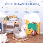 HOMCOM-Dondolo-Giocattolo-a-Forma-di-Cigno-Bianco-e-Grigio-per-Bambini-18-36-Mesi--Max-40kg--Legno-di-Pioppo-e-Peluche