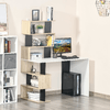 HOMCOM-Scrivania-con-Libreria-per-Camera-Scrivania-Ufficio-Scrivania-Porta-PC-in-Legno-Multicolore-120x60x148cm