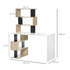 HOMCOM-Scrivania-con-Libreria-per-Camera-Scrivania-Ufficio-Scrivania-Porta-PC-in-Legno-Multicolore-120x60x148cm