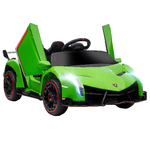 HOMCOM Macchina Elettrica per Bambini Lamborghini Veneno 12V con Telecomando, Età 3-6 Anni, Verde