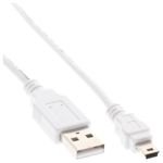 Cavo-mini-USB-2.0---Spina-USB-A-a-spina-mini-B-a-5-pin---bianco---05-m