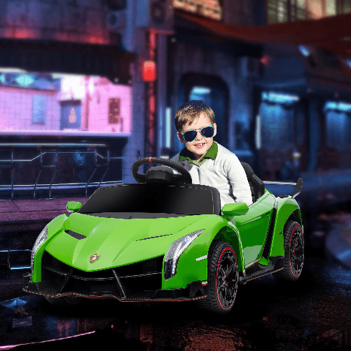 HOMCOM-Macchina-Elettrica-per-Bambini-Lamborghini-Veneno-12V-con-Telecomando-Eta-3-6-Anni-Verde