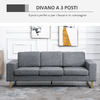 HOMCOM-Divano-a-3-Posti-Relax-Salotto-con-Cuscini-200-×-82-×-78cm-Tessuto-di-Lino-Grigio