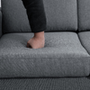 HOMCOM-Divano-a-3-Posti-Relax-Salotto-con-Cuscini-200-×-82-×-78cm-Tessuto-di-Lino-Grigio