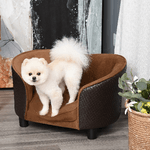 PawHut-Divanetto-da-Interni-per-Cani-con-Cuscino-Sfoderabile-Marrone-70x48x40cm