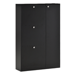 HOMCOM Scarpiera Salvaspazio Regolabile, Mobile Portascarpe con 8 Scomparti Legno 80 x 24 x 120cm Nero