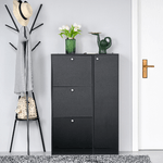 HOMCOM-Scarpiera-Salvaspazio-Regolabile-Mobile-Portascarpe-con-8-Scomparti-Legno-80-x-24-x-120cm-Nero