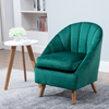 HOMCOM-Poltroncina-con-Rivestimento-in-Velluto-Verde-e-Gambe-in-Legno