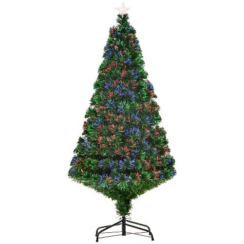 HomCom-Albero-di-Natale-Artificiale-Foltissimo-in-Fibra-Ottica-Altezza-150cm-con-Supporto