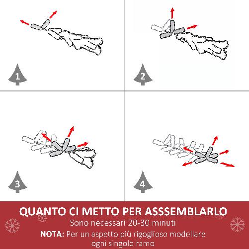 HomCom-Albero-di-Natale-Artificiale-Foltissimo-in-Fibra-Ottica-Altezza-150cm-con-Supporto