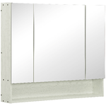 kleankin-Armadietto-a-Specchio-per-Bagno-con-Ripiani-Regolabili-3-Porte-e-Credenze-90x15x75cm