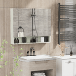 kleankin-Armadietto-a-Specchio-per-Bagno-con-Ripiani-Regolabili-3-Porte-e-Credenze-90x15x75cm