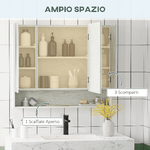 kleankin-Armadietto-a-Specchio-per-Bagno-con-Ripiani-Regolabili-3-Porte-e-Credenze-90x15x75cm