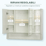 kleankin-Armadietto-a-Specchio-per-Bagno-con-Ripiani-Regolabili-3-Porte-e-Credenze-90x15x75cm