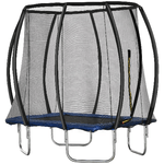 HOMCOM-Trampolino-Elastico-210cm-per-Bambini-e-Adulti-con-Rete-e-Imbottiture-Blu