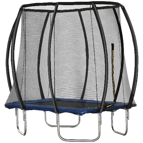 HOMCOM-Trampolino-Elastico-210cm-per-Bambini-e-Adulti-con-Rete-e-Imbottiture-Blu