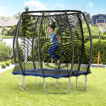 HOMCOM-Trampolino-Elastico-210cm-per-Bambini-e-Adulti-con-Rete-e-Imbottiture-Blu