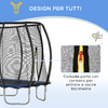 HOMCOM-Trampolino-Elastico-210cm-per-Bambini-e-Adulti-con-Rete-e-Imbottiture-Blu