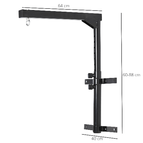 HOMCOM-Supporto-per-Sacco-da-Boxe--40x64x60-88cm--Fissaggio-a-Parete-Max-100-kg