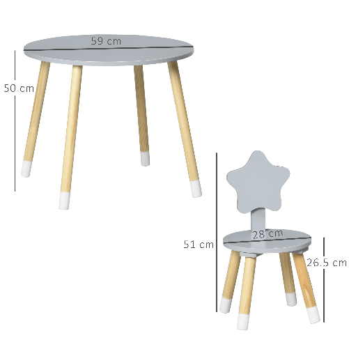 HOMCOM-Set-Tavolo-con-2-Sedie-per-Bambini-in-Legno-Eta-da-18-Mesi-a-4-Anni-Grigio