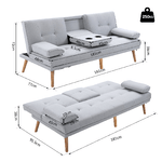 HOMCOM-Divano-Letto-3-Posti-Stile-Scandinavo-Reclinabile-con-Tavolino-a-Ribalta-181x77x88-cm-Grigio