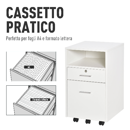 Vinsetto-Cassettiera-da-Ufficio-Cassettiera-per-Scrivania-Portadocumenti-e-Porta-Stampante-2-Chiavi-Bianca