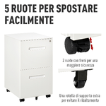 Vinsetto-Cassettiera-Ufficio-con-Ruote-Schedario-Portadocumenti-a-2-Cassetti-con-Serratura-e-2-Chiavi-in-Acciaio-39x48x67cm-Bianco