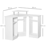 HOMCOM-Scrivania-Angolare-Porta-Pc-in-Legno-con-Ripiano-Monitor-Bianco