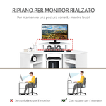 HOMCOM-Scrivania-Angolare-Porta-Pc-in-Legno-con-Ripiano-Monitor-Bianco