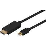 Microconnect MDPHDMI2B cavo e adattatore video 2 m DisplayPort HDMI tipo A Standard Nero (Mini Displayport 1.2 - HDMI 2m