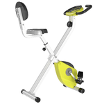 HOMCOM Cyclette Pieghevole da Fitness in Acciaio con Altezza Regolabile Resistenza Magnetica a 8 Livelli Schermo LCD - Gialla